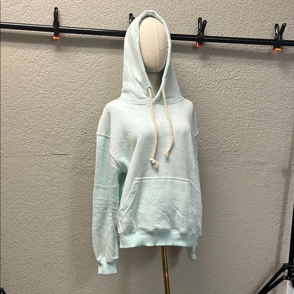 Light blue Relaxed Fit Pullover Sweater with Soft Texture - Picture 1 of 5